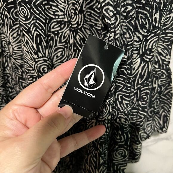 Volcom Stone Row Whiskey Mountain Drop Waist Bell Sleeves Dress Size M - Picture 6 of 12